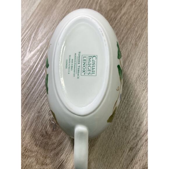 Lenox Summer Terrace Gravy Boat Green Floral Ivy Trim Vintage - Picture 9 of 9